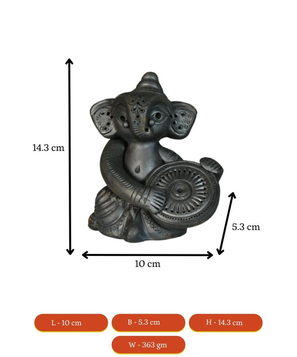 Black Terracotta Ganesh: Dafli Tabletop Decor — image 11