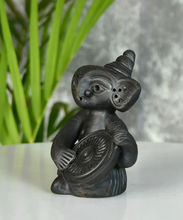 Black Terracotta Ganesh: Dafli Tabletop Decor — image 3
