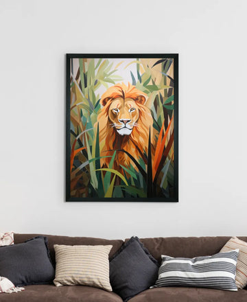 Sowpeace Harmony: Find Your Handcrafted Abstract Lion – Premium Indian-Inspired Canvas Art for Modern Home Decoration — alternate view