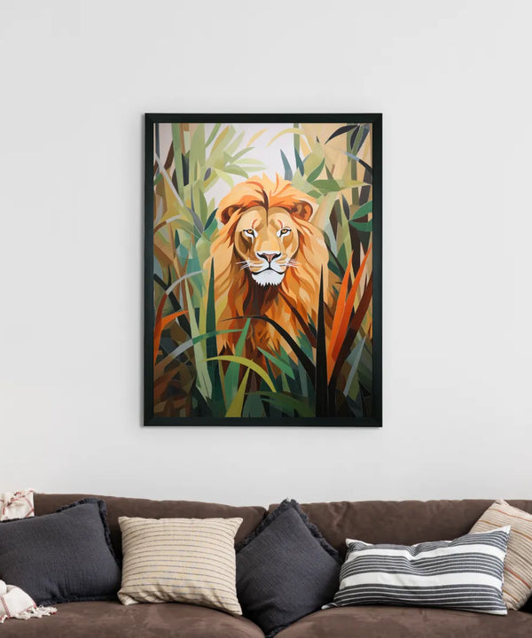 Sowpeace Harmony: Find Your Handcrafted Abstract Lion – Premium Indian-Inspired Canvas Art for Modern Home Decoration — image 2