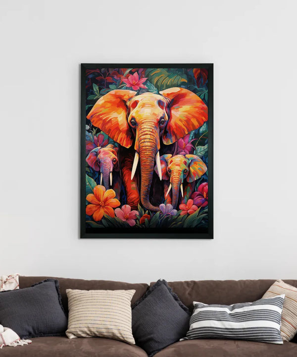 Sowpeace Harmony: Find Your Handcrafted Abstract Elephant – Premium Indian-Inspired Canvas Art for Elegant Home Decor — image 2