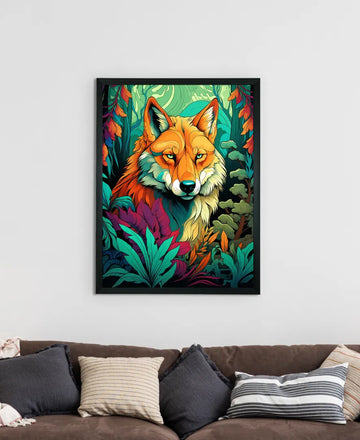 Sowpeace Harmony: Find Your Handcrafted Abstract Wolf – Premium Indian-Inspired Canvas Art for Contemporary Home Decoration — alternate view