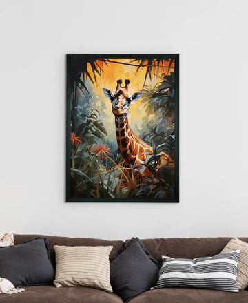 Sowpeace Harmony: Find Your Handcrafted Abstract Giraffe – Premium Indian-Inspired Canvas Art for Modern Home Decor — alternate view