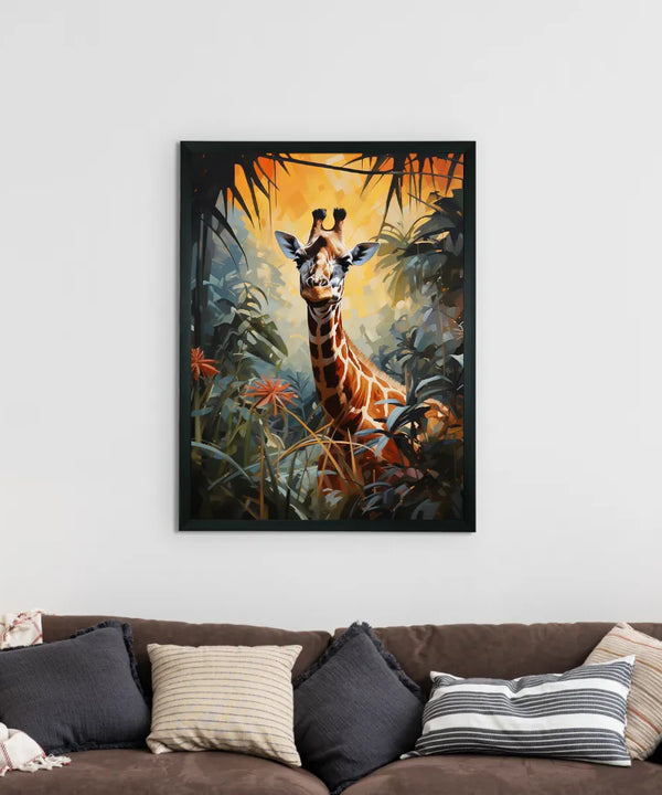 Sowpeace Harmony: Find Your Handcrafted Abstract Giraffe – Premium Indian-Inspired Canvas Art for Modern Home Decor — image 2