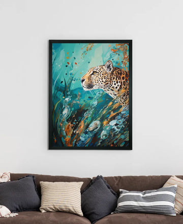 Sowpeace Harmony: Find Your Handcrafted Abstract Leopard – Premium Indian-Inspired Canvas Art for Stylish Home Interiors — alternate view
