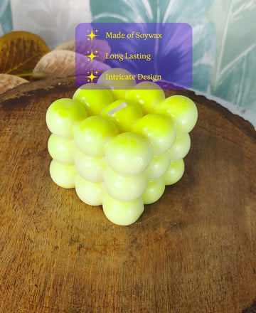 Bubble Neon Soywax Candle – Vegan, Hand-Poured, Long-Lasting Decorative Gift — alternate view