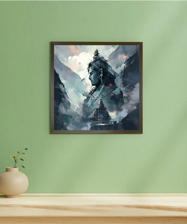 Sowpeace's Handcrafted Masterpiece Lord Shiva Art – Premium Indian-Inspired Canvas Wall Print for Spiritual and Elegant Home Decor — image 3