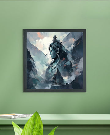 Sowpeace's Handcrafted Masterpiece Lord Shiva Art – Premium Indian-Inspired Canvas Wall Print for Spiritual and Elegant Home Decor — alternate view