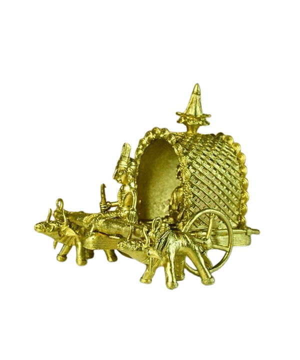 Dhokra art Brass Decor Cow Cart — image 7