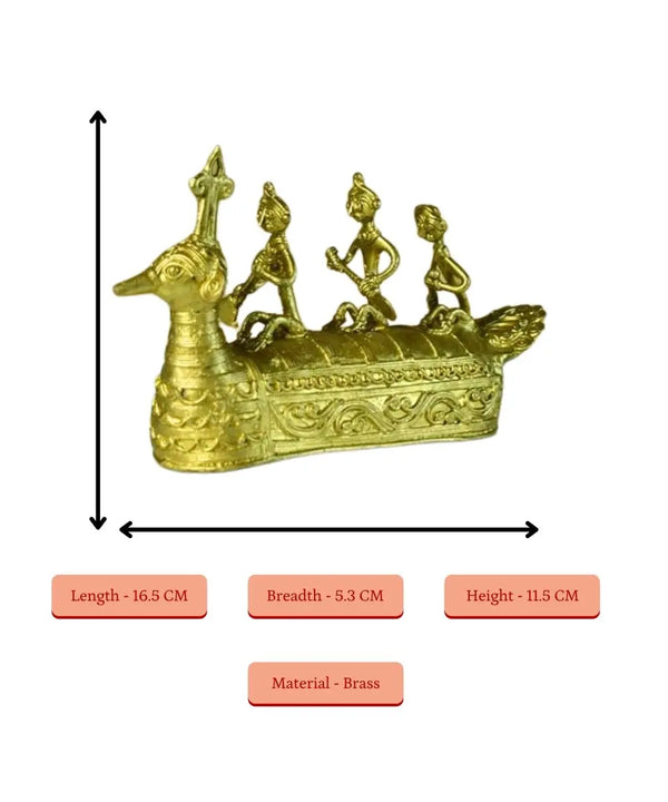Dhokra Boat: Artisan Brass Tabletop Decor of Ancient Times. — image 4