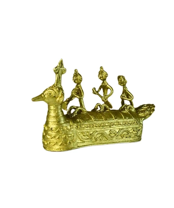 Dhokra Boat: Artisan Brass Tabletop Decor of Ancient Times. — image 7