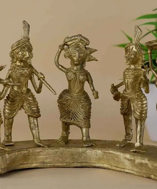 Dhokra Farmers: Large Brass Tabletop Decor — image 5