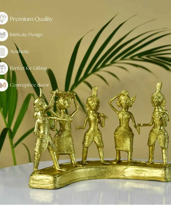 Dhokra Farmers: Large Brass Tabletop Decor — image 6