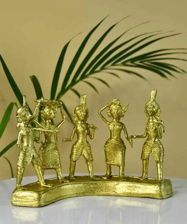 Dhokra Farmers: Large Brass Tabletop Decor — main view