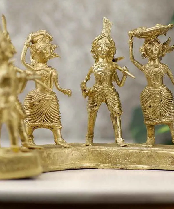 Dhokra Farmers: Large Brass Tabletop Decor — image 3