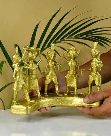 Dhokra Farmers: Large Brass Tabletop Decor — alternate view
