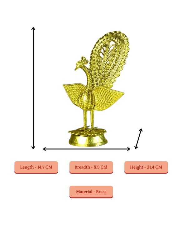 डोकरा मेटल आर्ट का उपयोग करके हैंडक्राफ़्टेड मोर — image 4