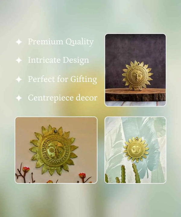 Dhokra Sunplate: Artisan Brass Tabletop Elegance for Home Decor — image 3