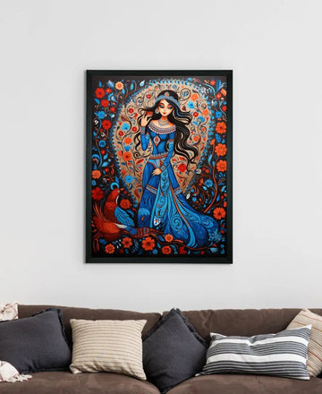 Discover Inner Peace: Sowpeace Handcrafted Flower Aura Art – Premium Indian-Inspired Canvas Print for Elegant Home Decor — alternate view