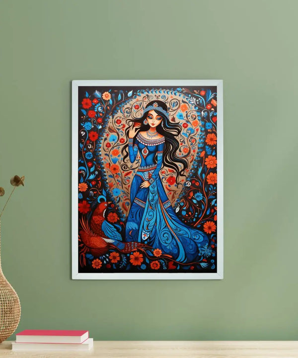Discover Inner Peace: Sowpeace Handcrafted Flower Aura Art – Premium Indian-Inspired Canvas Print for Elegant Home Decor — main view