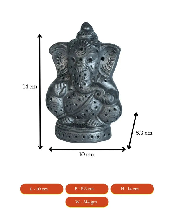 Divine Blessing: Unique Black Terracotta Ganesh Home Decor — image 7