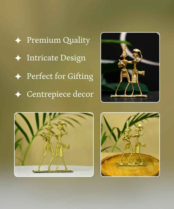 Dokra Couple: Brass Tabletop Artistry Decor — image 3