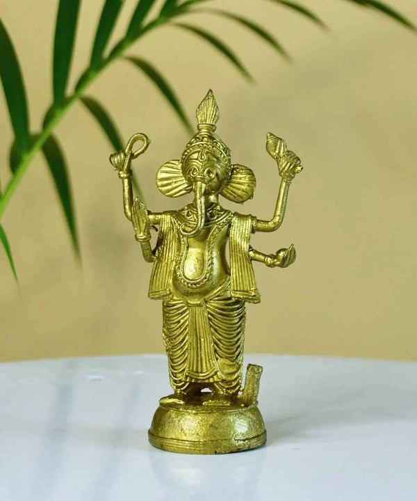 Dhokra Ganesh: Brass Tabletop Masterpiece for Unique Home Decor — main view