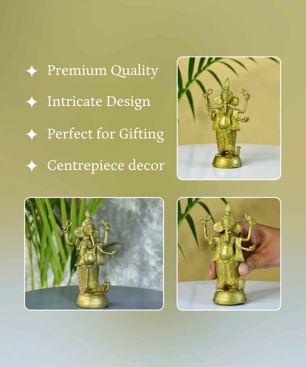 Dhokra Ganesh: Brass Tabletop Masterpiece for Unique Home Decor — image 3