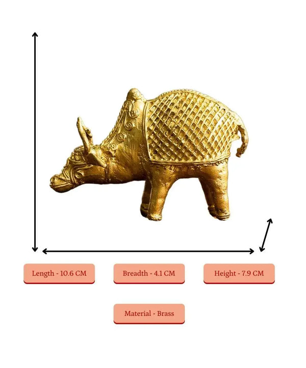 Dokra Ox: Brass Tabletop Masterpiece for Unique Home Decor — image 4
