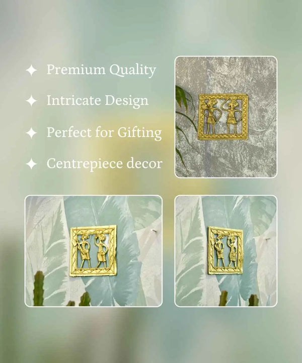 Dokra Squareplate: Artisan Brass Tabletop Elegance — image 3