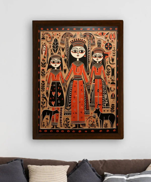 Empowering Generations: Sowpeace Handcrafted Wall Decor – Premium Indian-Inspired Canvas Art for Elegant Home Decoration — image 3