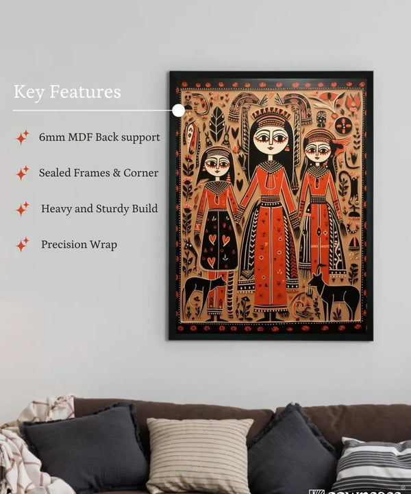 Empowering Generations: Sowpeace Handcrafted Wall Decor – Premium Indian-Inspired Canvas Art for Elegant Home Decoration — image 5