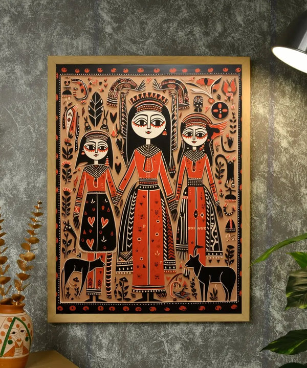 Empowering Generations: Sowpeace Handcrafted Wall Decor – Premium Indian-Inspired Canvas Art for Elegant Home Decoration — image 4