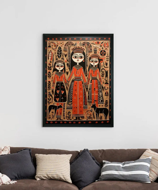 Empowering Generations: Sowpeace Handcrafted Wall Decor – Premium Indian-Inspired Canvas Art for Elegant Home Decoration — image 2