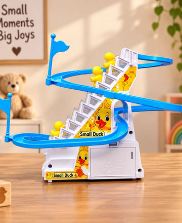 SOWPEACE Duck Slide Toy Set – Automatic Stair Climbing Ducklings with Lights & Music — alternate view