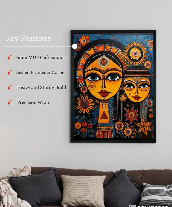 Find Your Connection: Sowpeace Handcrafted Abstract Art – Premium Indian-Inspired Canvas Print for Elegant Home Interiors — image 6
