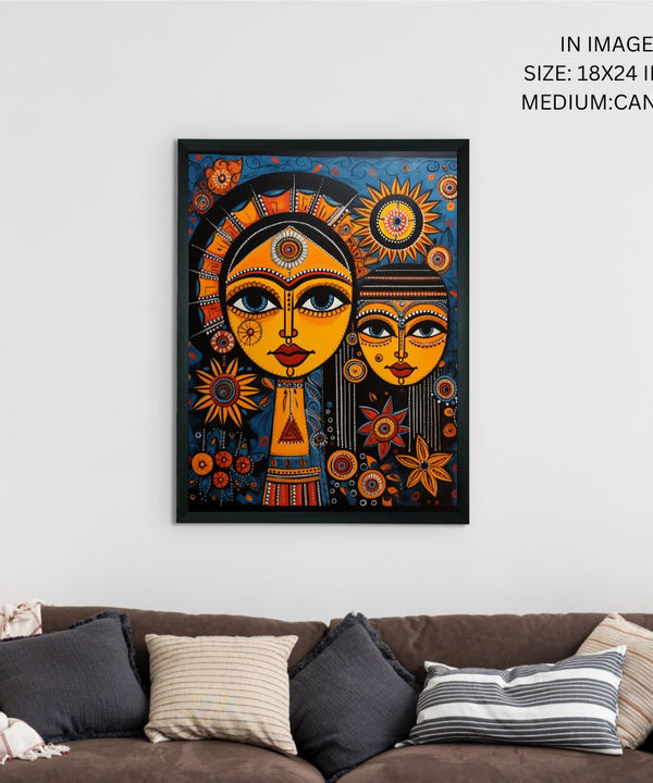 Find Your Connection: Sowpeace Handcrafted Abstract Art – Premium Indian-Inspired Canvas Print for Elegant Home Interiors — image 5