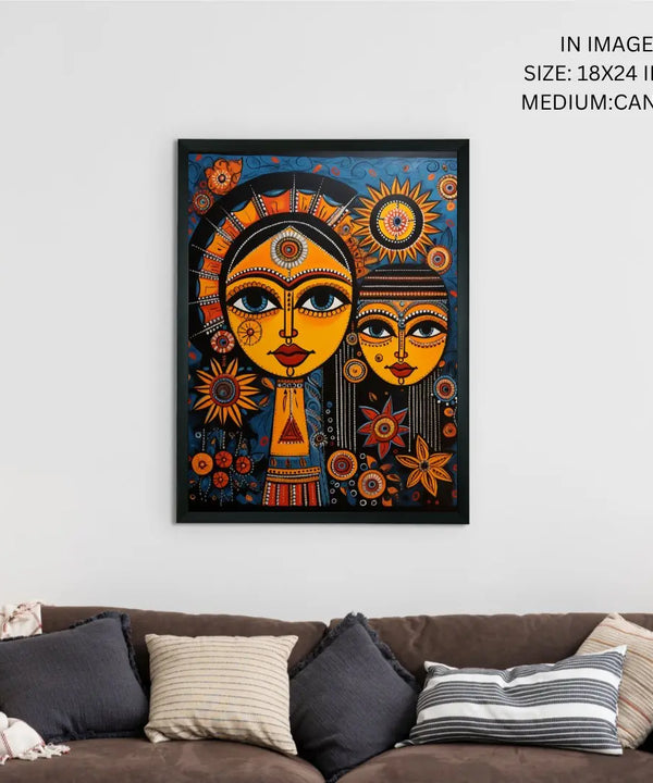 Find Your Connection: Sowpeace Handcrafted Abstract Art – Premium Indian-Inspired Canvas Print for Elegant Home Interiors — image 5
