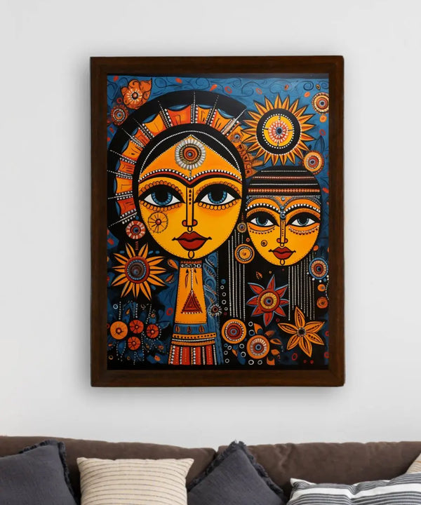 Find Your Connection: Sowpeace Handcrafted Abstract Art – Premium Indian-Inspired Canvas Print for Elegant Home Interiors — image 3