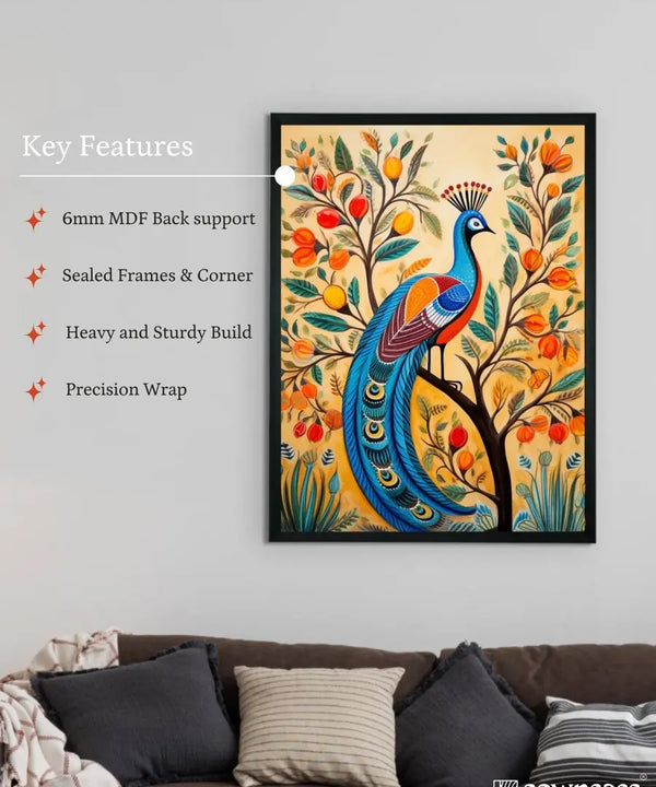 Find Your Paradise: Sowpeace Handcrafted Peacock Canvas – Premium Indian-Inspired Art for Stylish Home Interiors — image 6