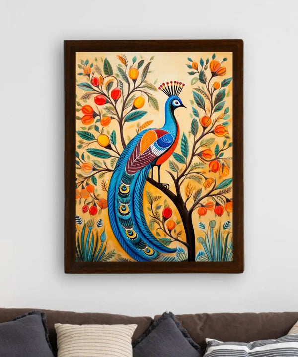 Find Your Paradise: Sowpeace Handcrafted Peacock Canvas – Premium Indian-Inspired Art for Stylish Home Interiors — image 3