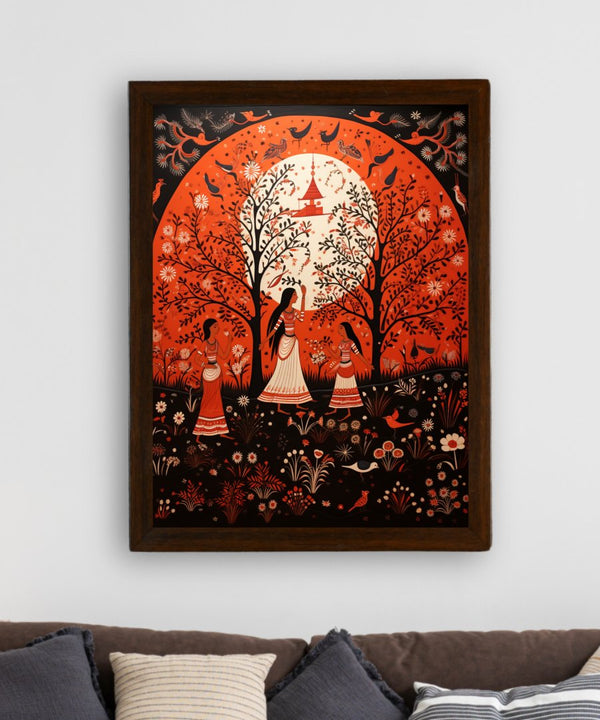 Find Your Sisterhood: Sowpeace Handcrafted Abstract Canvas – Premium Indian-Inspired Art for Elegant Home Decor — image 3