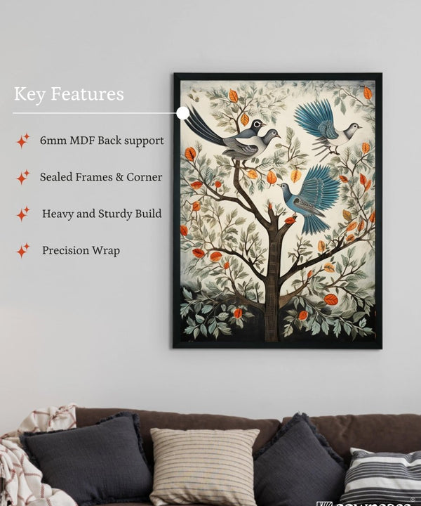 Four Feather Fantasies: Sowpeace Handcrafted Canvas Prints – Premium Indian-Inspired Art for Elegant and Artistic Interiors — image 6