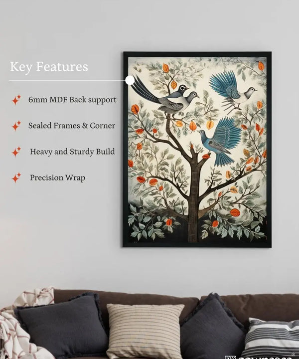 Four Feather Fantasies: Sowpeace Handcrafted Canvas Prints – Premium Indian-Inspired Art for Elegant and Artistic Interiors — image 6