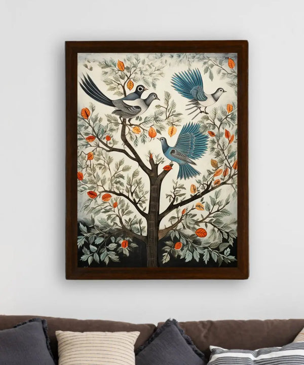 Four Feather Fantasies: Sowpeace Handcrafted Canvas Prints – Premium Indian-Inspired Art for Elegant and Artistic Interiors — image 3