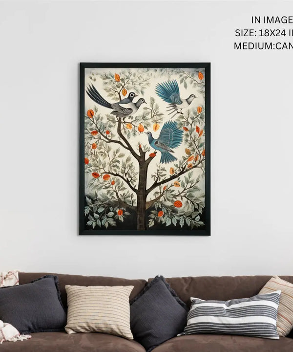 Four Feather Fantasies: Sowpeace Handcrafted Canvas Prints – Premium Indian-Inspired Art for Elegant and Artistic Interiors — image 5