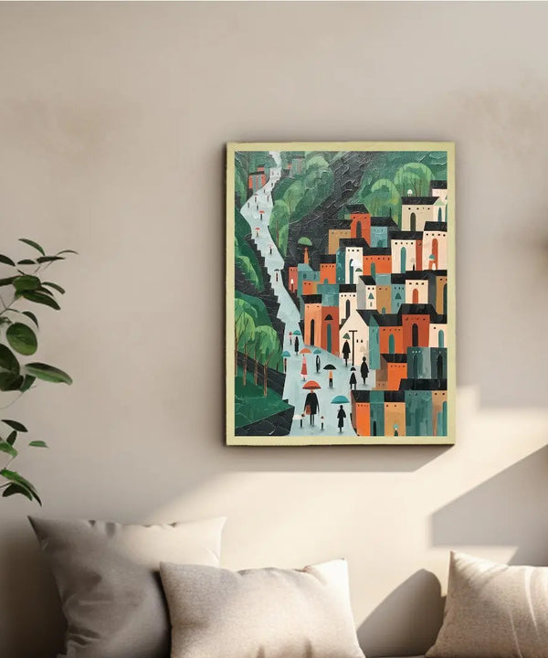Sowpeace's Handcrafted Nordic Rainy Day Hills Canvas Art – Premium Indian-Inspired Wall Print for Elegant Modern Home Decor — image 4