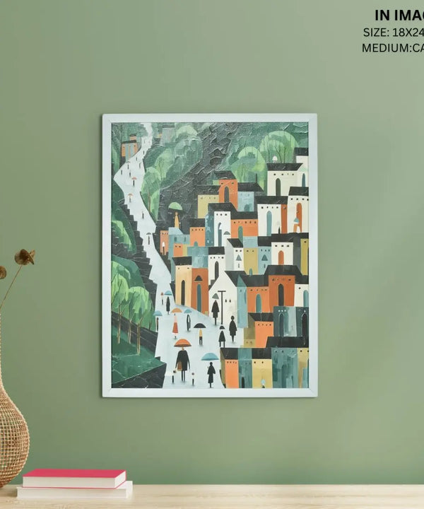 Sowpeace's Handcrafted Nordic Rainy Day Hills Canvas Art – Premium Indian-Inspired Wall Print for Elegant Modern Home Decor — image 5