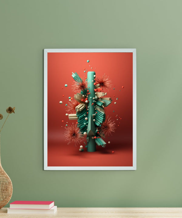 Global Chill: Sowpeace Premium Abstract Winter Canvas Prints – Handcrafted Indian-Inspired Art for Elegant Winter Decor — main view