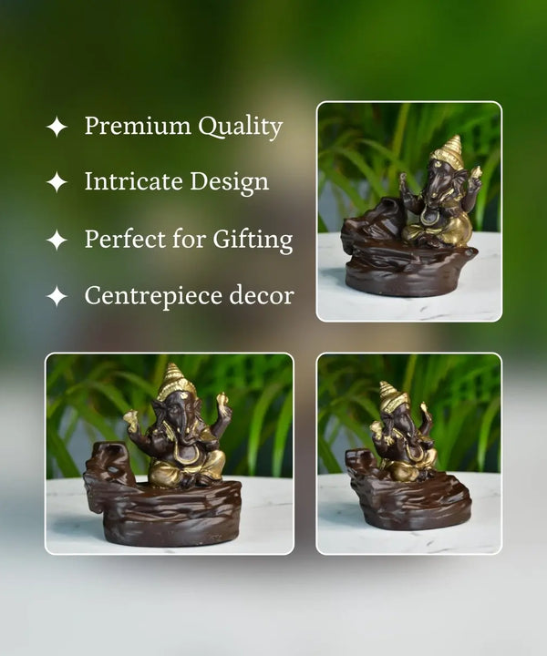 Golden Ganesh Resin Tabletop Decor by Sowpeace - Unique Home Showpiece — image 3